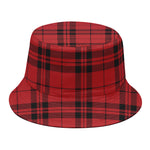 Red And Black Tartan Pattern Print Bucket Hat