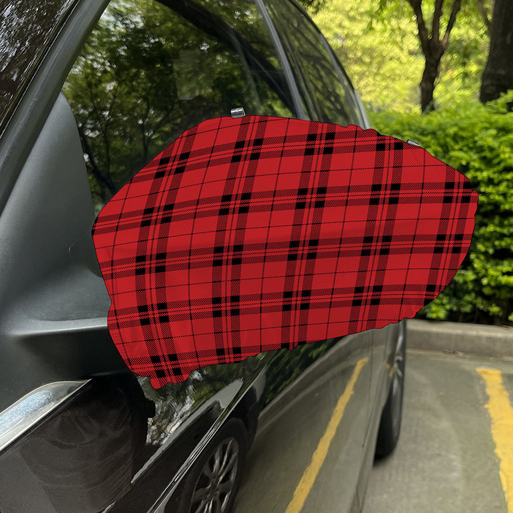 Red And Black Tartan Pattern Print Car Side Mirror Covers