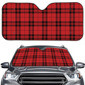 Red And Black Tartan Pattern Print Car Windshield Sun Shade