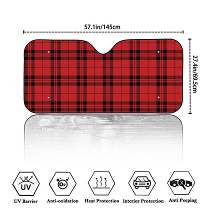 Red And Black Tartan Pattern Print Car Windshield Sun Shade