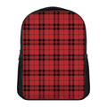Red And Black Tartan Pattern Print Casual Backpack