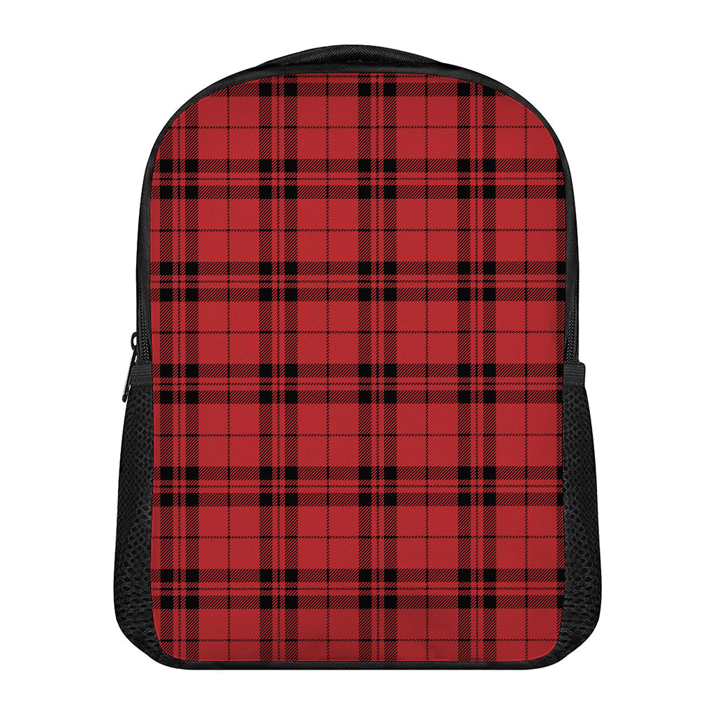 Red And Black Tartan Pattern Print Casual Backpack