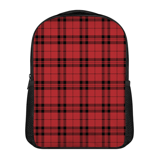 Red And Black Tartan Pattern Print Casual Backpack