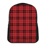 Red And Black Tartan Pattern Print Casual Backpack