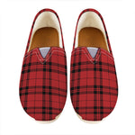 Red And Black Tartan Pattern Print Casual Shoes