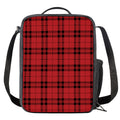 Red And Black Tartan Pattern Print Crossbody Lunch Bag