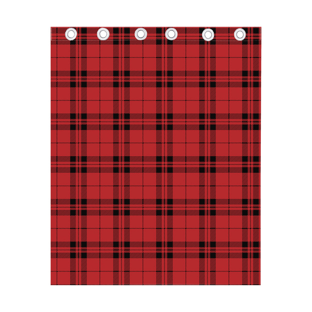 Red And Black Tartan Pattern Print Curtain