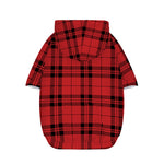 Red And Black Tartan Pattern Print Dog Zip Up Hoodie