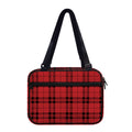 Red And Black Tartan Pattern Print Double Strap Bible Bag