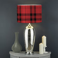 Red And Black Tartan Pattern Print Drum Lamp Shade