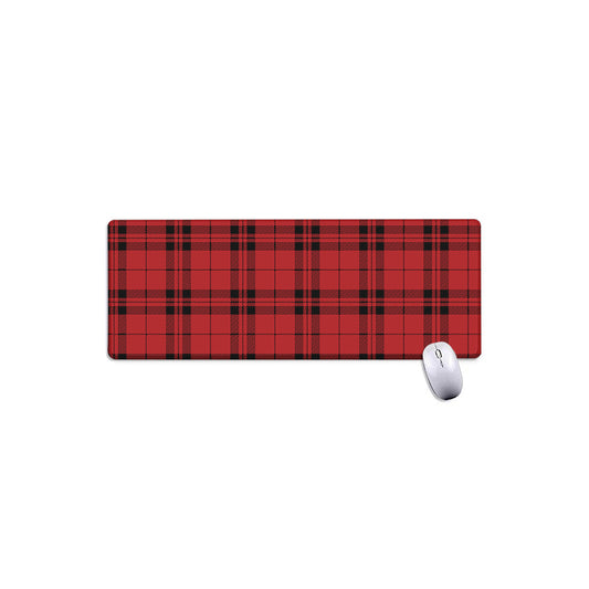 Red And Black Tartan Pattern Print Extended Mouse Pad