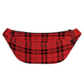 Red And Black Tartan Pattern Print Fanny Pack