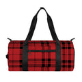 Red And Black Tartan Pattern Print Gym Bag
