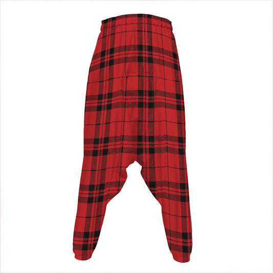 Red And Black Tartan Pattern Print Hammer Pants