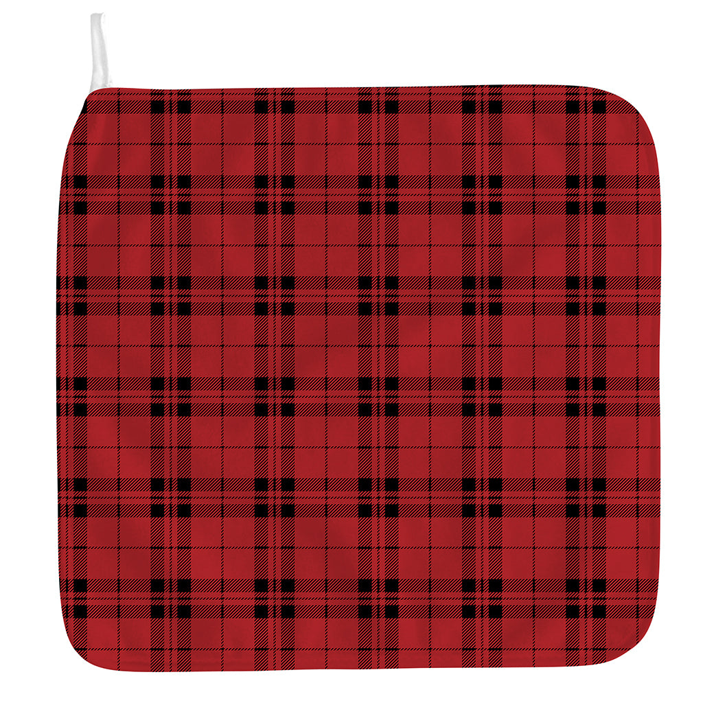 Red And Black Tartan Pattern Print Hand Towel