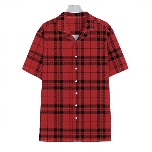 Red And Black Tartan Pattern Print Hawaiian Shirt