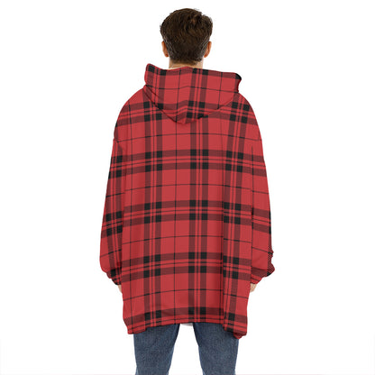 Red And Black Tartan Pattern Print Hoodie Blanket