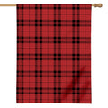 Red And Black Tartan Pattern Print House Flag