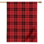 Red And Black Tartan Pattern Print House Flag