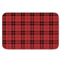 Red And Black Tartan Pattern Print Indoor Door Mat