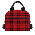 Red And Black Tartan Pattern Print Insulated Lunch Bag