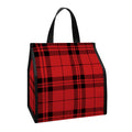 Red And Black Tartan Pattern Print Insulated Lunch Tote