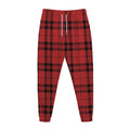 Red And Black Tartan Pattern Print Jogger Pants