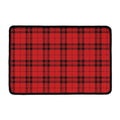 Red And Black Tartan Pattern Print Kitchen Mat