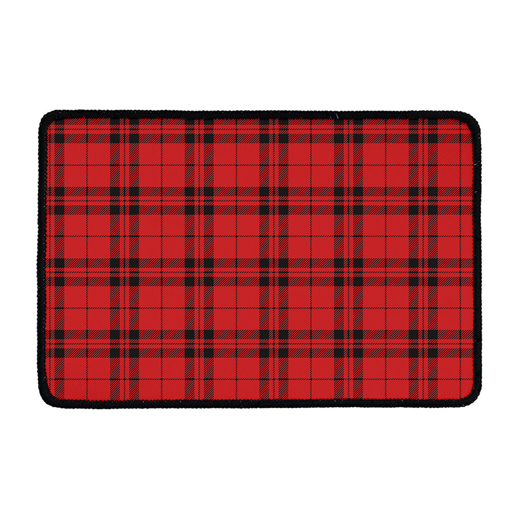 Red And Black Tartan Pattern Print Kitchen Mat