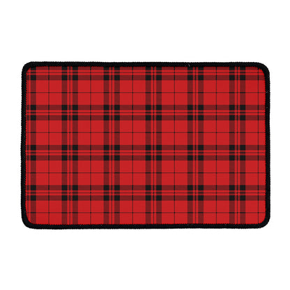 Red And Black Tartan Pattern Print Kitchen Mat