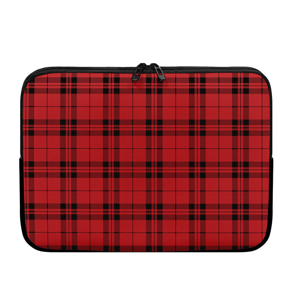 Red And Black Tartan Pattern Print Laptop Sleeve