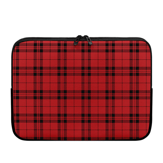 Red And Black Tartan Pattern Print Laptop Sleeve