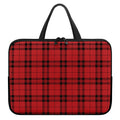 Red And Black Tartan Pattern Print Laptop Sleeve With Handle