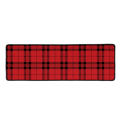 Red And Black Tartan Pattern Print Long Kitchen Mat
