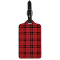 Red And Black Tartan Pattern Print Luggage Tag