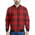 Red And Black Tartan Pattern Print Men's Bomber Jacket