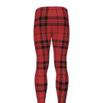 Red And Black Tartan Pattern Print Men's leggings