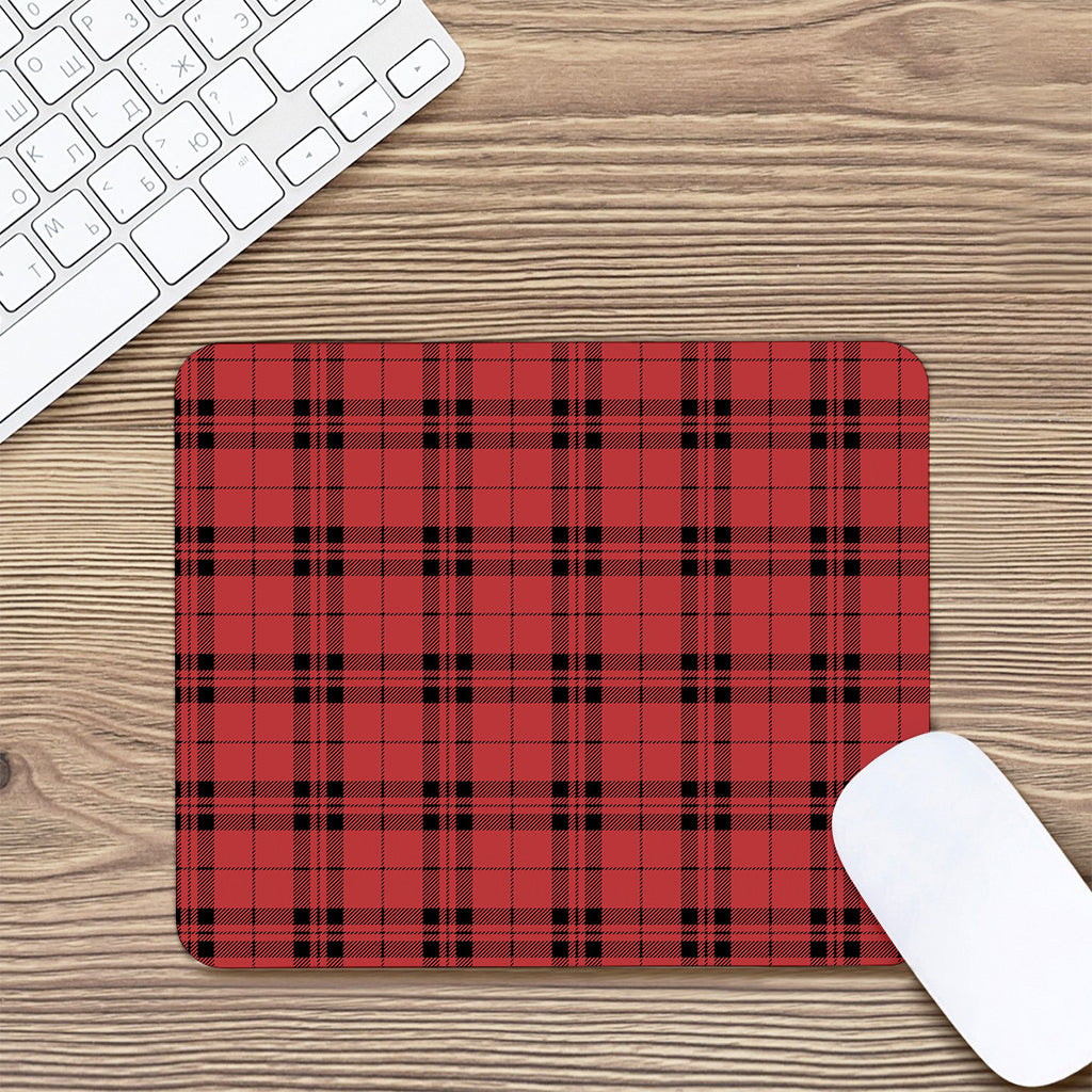 Red And Black Tartan Pattern Print Mouse Pad