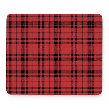 Red And Black Tartan Pattern Print Mouse Pad