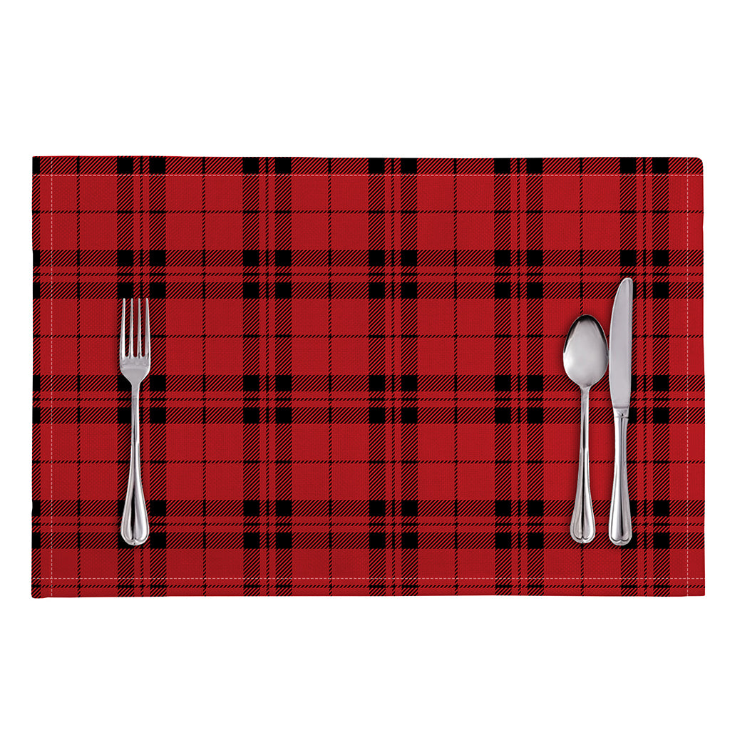 Red And Black Tartan Pattern Print Placemat