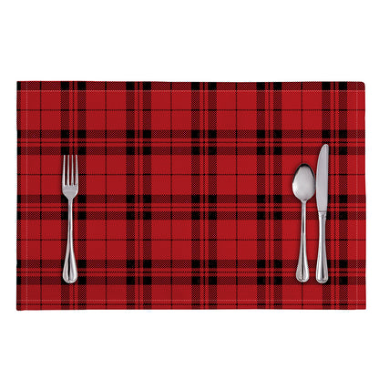 Red And Black Tartan Pattern Print Placemat