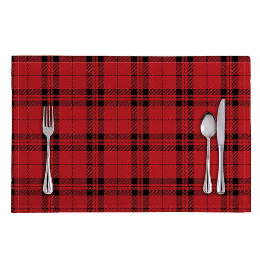 Red And Black Tartan Pattern Print Placemat