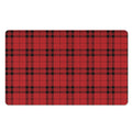 Red And Black Tartan Pattern Print Polyester Doormat