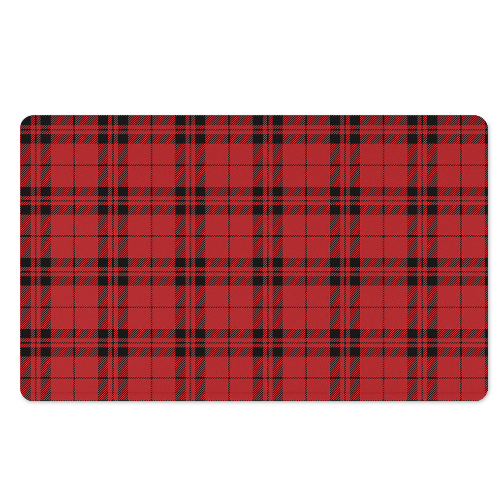 Red And Black Tartan Pattern Print Polyester Doormat