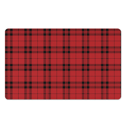 Red And Black Tartan Pattern Print Polyester Doormat