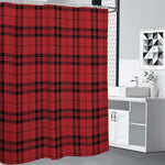 Red And Black Tartan Pattern Print Premium Shower Curtain