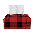 Red And Black Tartan Pattern Print Rectangle Tissue Box Cover