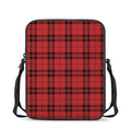Red And Black Tartan Pattern Print Rectangular Crossbody Bag
