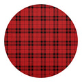 Red And Black Tartan Pattern Print Round Blanket