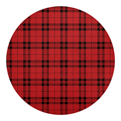 Red And Black Tartan Pattern Print Round Blanket